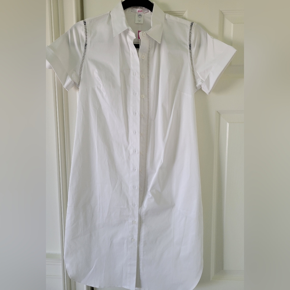 Leggiadro, Shirt Dress, White, Size 2